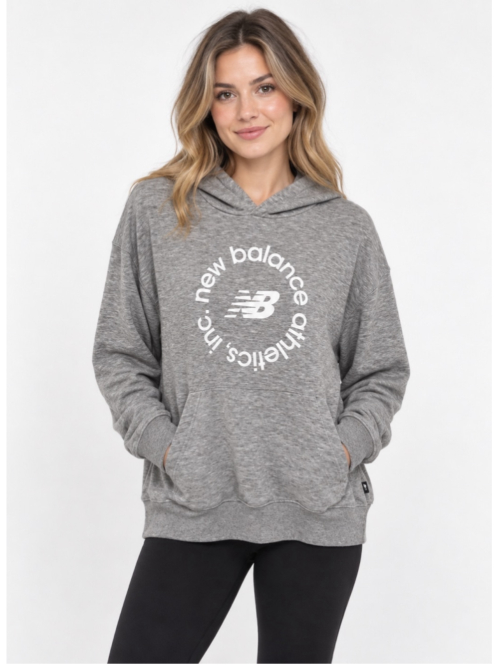 New Balance Women’s Hoodie Size S Gray Logo Pullover Lightweight Athletic